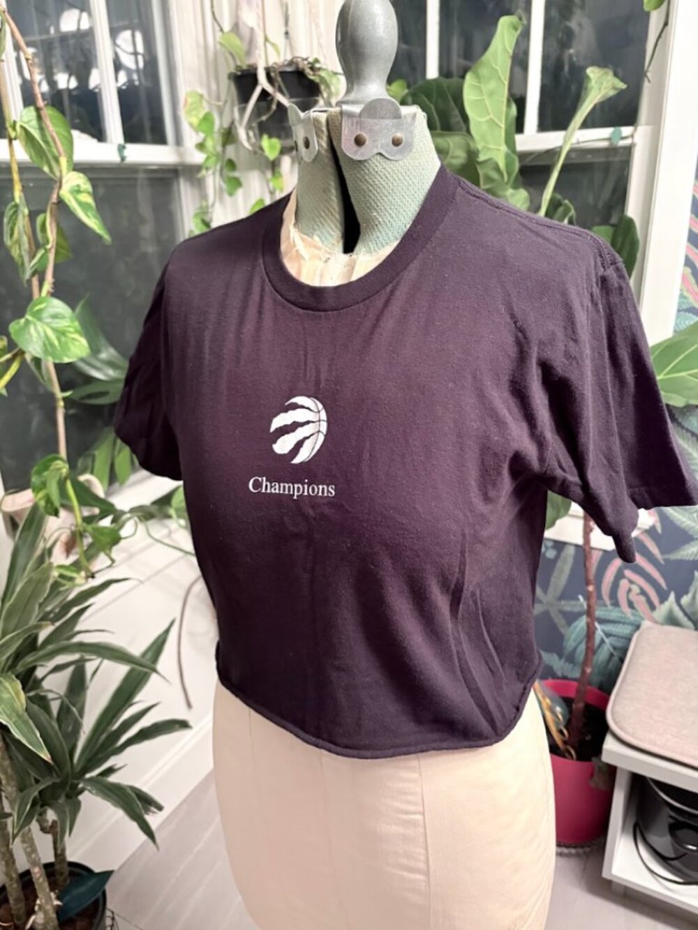 Peace Collective Toronto Raptors Champions Cropped Graphic Tee S